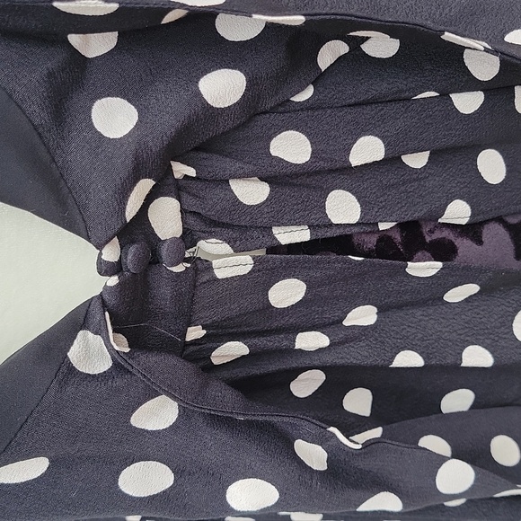 VICI B/W Crepe PolkaDot Blouse sz M - Picture 4 of 10